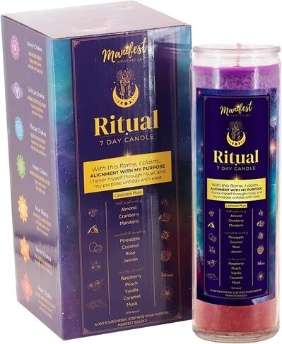 7-Day Chakra Candle – Guided Moon Phase Energy Alignment Ritual Embark on a 7-Day Journey of self-Alignment and Manifestation (Rainbow) in Saudi Arabia