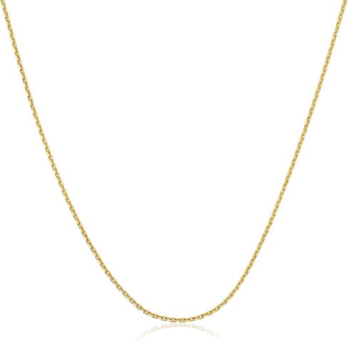 Kooljewelry 14k الذهب الأصفر 0.8 ملم قطع الماس قلادة سلسلة الكابل in Saudi Arabia