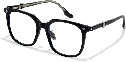 Chicid Oversized Blue Light Blocking Glasses with Chic Square Frame Metal Temple for Women Men in Kuwait