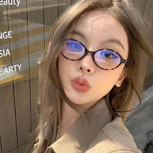 Oval Small Frame Retro Plain Eyeglasses Frame for Women Small Oval Sunglasses Sunglasses for Women Men Fashion Retro 90s Vintage Shades in Saudi Arabia