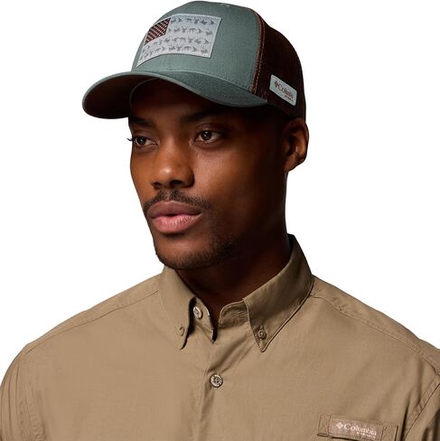 كولومبيا للجنسين PHG Game Flag Mesh Snap Back، علم البركة/التبغ/الصيد، مقاس واحد in Kuwait
