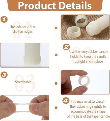 Rubber Taper Candle Hugger Grips Rings Holders 8PCS Silicone Taper Candle Grippers Hugger Gaskets Upright Fitters Holders Candles Rings Gripper for Weddings Appointment Festivals and Home Decor in Saudi Arabia