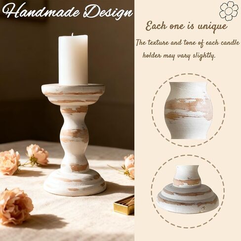 حوامل شموع خشبية لمجموعة عمود مكونة من 3 شموع ريفية حامل شمعدان طويل القامة لديكور المزرعة قطع مركزية للطاولة in Kuwait