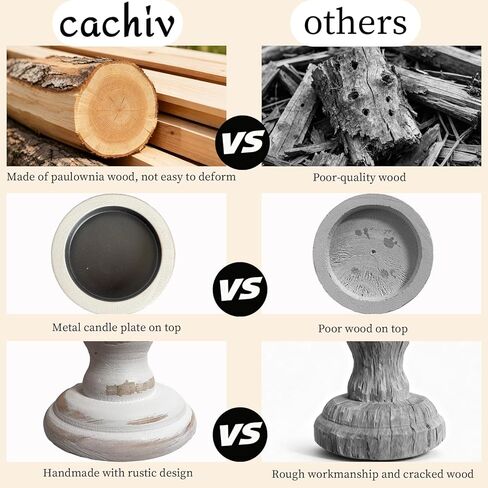 حوامل شموع خشبية لمجموعة عمود مكونة من 3 شموع ريفية حامل شمعدان طويل القامة لديكور المزرعة قطع مركزية للطاولة in Kuwait