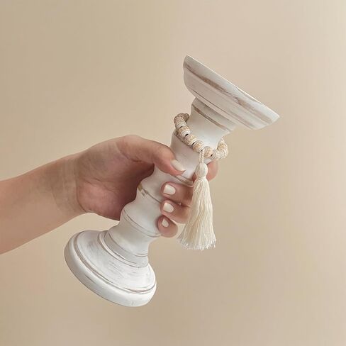 حوامل شموع خشبية لمجموعة عمود مكونة من 3 شموع ريفية حامل شمعدان طويل القامة لديكور المزرعة قطع مركزية للطاولة in Kuwait