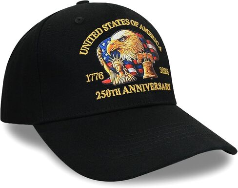 United States 250th Anniversary Hat for Men & Women Adjustable Baseball Cap with Eagle & Flag Design for Patriotic Americans in Saudi Arabia