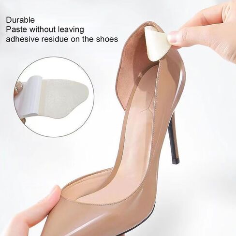 Heel Cushion Pads & Shoe Inserts for Men Women - 2 Pairs Non-Slip Grips | Fillers for Loose/Big/Casual/Leather Shoes, Blister Prevention & Comfort Fit | Heel Protectors (Beige+Black) in Saudi Arabia