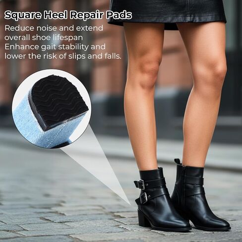 4Pcs High Heels Patch, Silicone Boot Heel Replacement Square Boot Heel Replacement Tips, oot Replacement Shoe Repair Patch Non Slip Heels Protectors for Shoes in Saudi Arabia