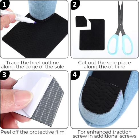 4Pcs High Heels Patch, Silicone Boot Heel Replacement Square Boot Heel Replacement Tips, oot Replacement Shoe Repair Patch Non Slip Heels Protectors for Shoes in Saudi Arabia