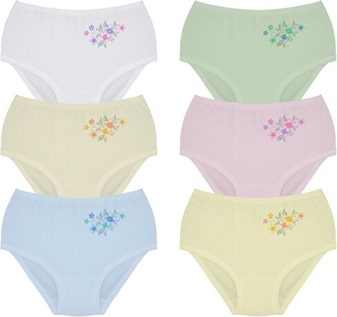 SO-EN Women's Essential Semipanty Cotton Blend Underwear, Assorted color, Pack of 6. (SMPZ6-1257) in Saudi Arabia