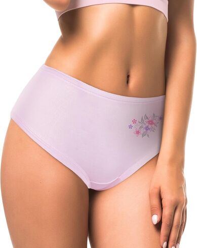 SO-EN Women's Essential Semipanty Cotton Blend Underwear, Assorted color, Pack of 6. (SMPZ6-1257) in Saudi Arabia
