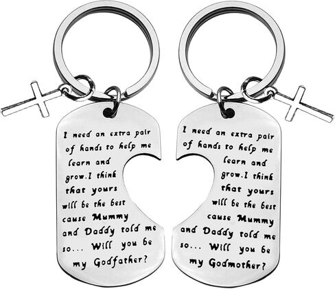 Godparent Gifts from Godchild Will You Be My Godmother/Godfather Keychain Set Godparents Announcement Jewelry First Communion Gift for Godmother Godfather Baptism Gift Keyring in Saudi Arabia
