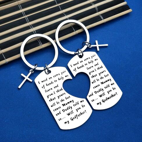 Godparent Gifts from Godchild Will You Be My Godmother/Godfather Keychain Set Godparents Announcement Jewelry First Communion Gift for Godmother Godfather Baptism Gift Keyring in Saudi Arabia