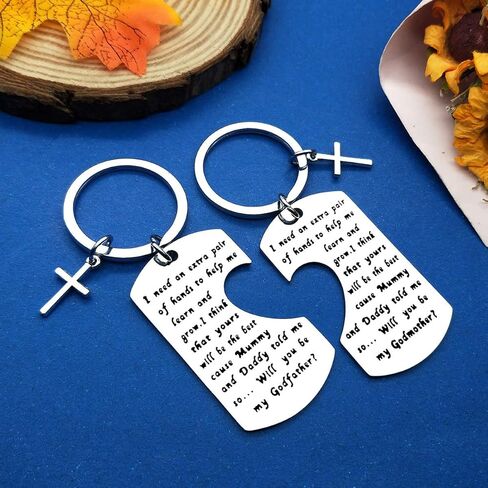 Godparent Gifts from Godchild Will You Be My Godmother/Godfather Keychain Set Godparents Announcement Jewelry First Communion Gift for Godmother Godfather Baptism Gift Keyring in Saudi Arabia