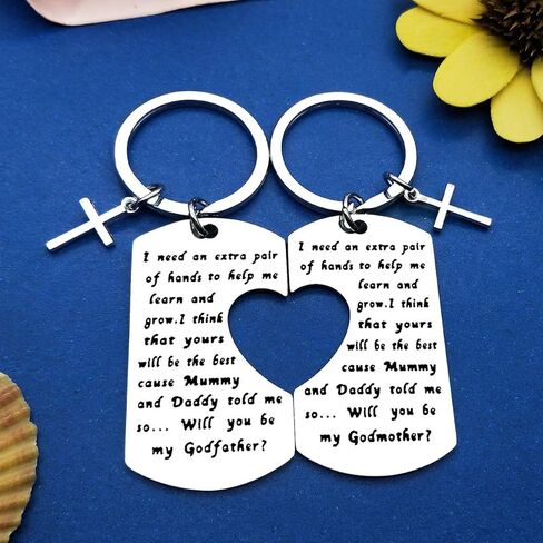 Godparent Gifts from Godchild Will You Be My Godmother/Godfather Keychain Set Godparents Announcement Jewelry First Communion Gift for Godmother Godfather Baptism Gift Keyring in Saudi Arabia