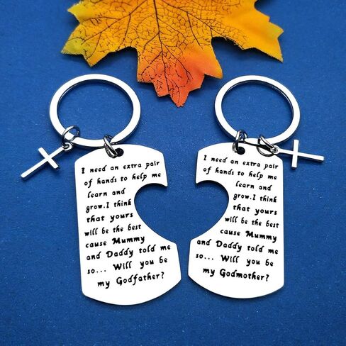 Godparent Gifts from Godchild Will You Be My Godmother/Godfather Keychain Set Godparents Announcement Jewelry First Communion Gift for Godmother Godfather Baptism Gift Keyring in Saudi Arabia