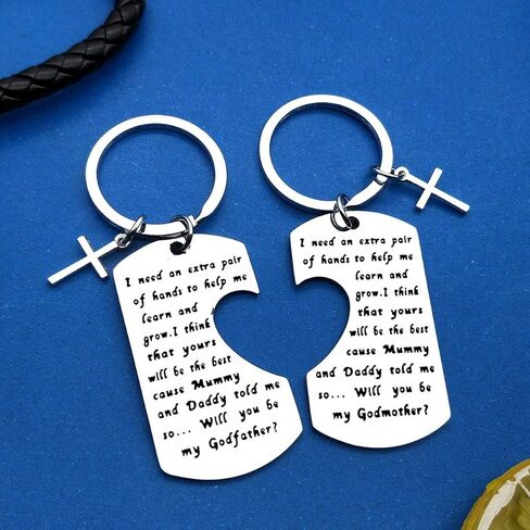 Godparent Gifts from Godchild Will You Be My Godmother/Godfather Keychain Set Godparents Announcement Jewelry First Communion Gift for Godmother Godfather Baptism Gift Keyring in Saudi Arabia