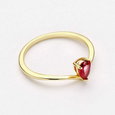 Michooyel 18K Gold Ruby Rings Simple Pear Cut Solitaire Rings Promise Ring in Saudi Arabia
