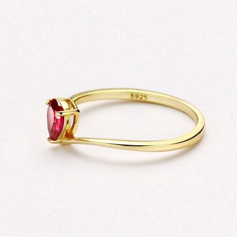 Michooyel 18K Gold Ruby Rings Simple Pear Cut Solitaire Rings Promise Ring in Saudi Arabia