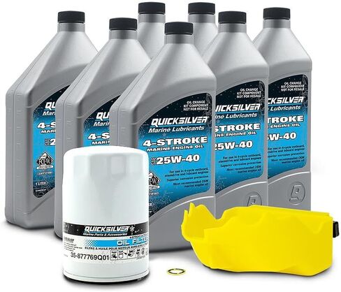 Quicksilver 25W-40 Oil Change Kit for 4-Stroke 25hp and 30hp Mercury EFI outboards in Saudi Arabia