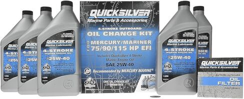 Quicksilver 25W-40 Oil Change Kit for 4-Stroke 25hp and 30hp Mercury EFI outboards in Saudi Arabia