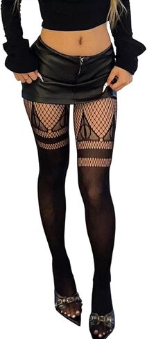 Boo Pattern Fishnet Tights Womens Black Sexy High Waist Boo Print Net Stockings Leggings in Kuwait