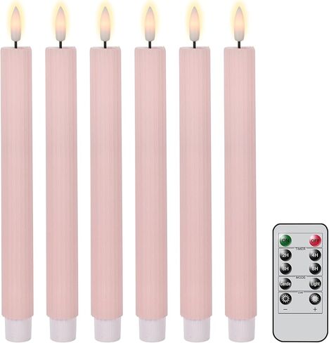الشموع الحقيقية عديمة اللهب LED من Eldnacele مع مؤقت عن بعد، شموع عديمة اللهب مقاس 9.45 بوصة، شمعة نافذة تعمل بالبطارية مع لهب وامض ثلاثي الأبعاد لحفلات الزفاف والهالوين وديكور عيد الميلاد باللون الأخضر in Kuwait