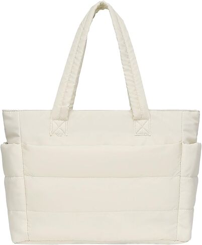 Tote Bag for Women-Nurse bags Lightweight Puffy Tote Bag with Compartments-Quilted Shoulder Bag for Travel, Work in Saudi Arabia