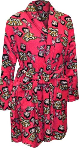 Womens Betty Boop Fuchsia Super Soft Plush Robe (Medium), Pink in Saudi Arabia