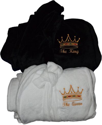 King & Queen Robes Customizable Set 2 Robes Bride and Groom Wedding Gift in Saudi Arabia