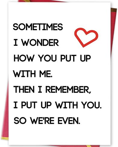 هدايا Ziwenhu Happy Valentines Day بالنسبة له ، بطاقة الذكرى الذكرى الزواج الفكاهية لعيد الميلاد ، وأحيانًا أتساءل كيف تعاملت معي ... in Kuwait