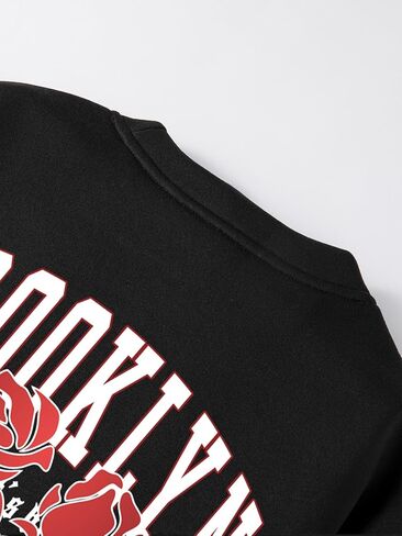 Men's Letter Graphic Print Sweatshirt Long Sleeve Crewneck Drop Shoulder Pullover Tops in Saudi Arabia