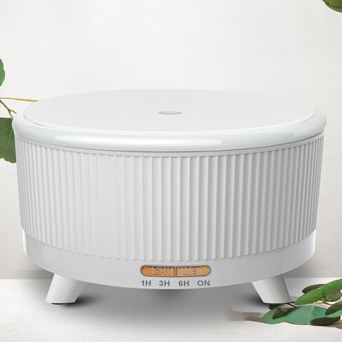 موزع روائح الزيوت العطرية للمنزل 500 مل، موزع روائح العلاج العطري للزيوت العطرية في غرفة كبيرة مع 7 ألوان أضواء و3 أوضاع رذاذ إيقاف تلقائي بدون ماء، مرطبات رذاذ بارد للديكور S-White in Kuwait