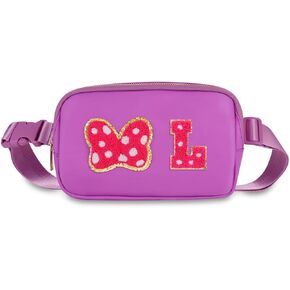 Initial Letter Mouse Bow Fanny Pack, Cute Christmas Birthday Gifts for Girl Daughter Women Waterproof Crossbody Bag for Girls, Personalized Belt Bag for Park Travel, M in Saudi Arabia