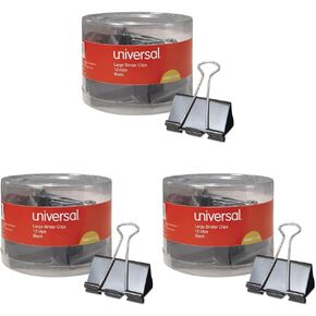 مشابك ربط كبيرة عالمية 11112، سعة 1 بوصة، عرض 2 بوصة، أسود، 12/عبوة in Kuwait