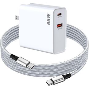 PD 65W USB C Fast Charger for DJI Neo, Air 3S, Mini 4K, Mini 4 Pro, Mini 2 SE, Avata 2, Mavic 3 Drones, Dual Port USB + Type C Wall Charger with C to C Charging Cable for DJI FPV Accessories, 6ft Long in Kuwait