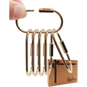 Brass Gold Carabiner Clip for Keys - Loose Leaf Binder Rings, Screw Lock Keychain and Carabiner Clip with Lock for Backpacks, Luggage Tags, Pet Collar Clips and Outdoor Accessories, 6 Packs in Saudi Arabia