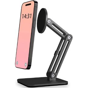Magnetic Phone Stand, Enlarge Base Heighten Magnetic iPhone Stand for Desk/Office/Home, Competible with iPhone 15/14/13/12 Series（Larger, Black） in Saudi Arabia
