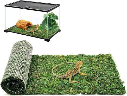 kathson Reptile Carpet, Natural Moss Mat for Terrarium, Bearded Dragon Tank Flooring Green Substrate Liner for Leopard Gecko Hermit Crab Lizard Tortoise (39.37" X 11.81") in Saudi Arabia