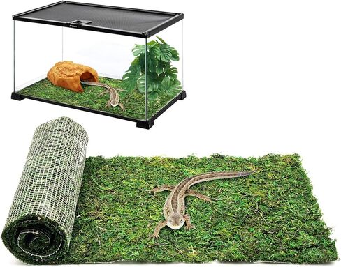 kathson Reptile Carpet, Natural Moss Mat for Terrarium, Bearded Dragon Tank Flooring Green Substrate Liner for Leopard Gecko Hermit Crab Lizard Tortoise (39.37" X 11.81") in Saudi Arabia