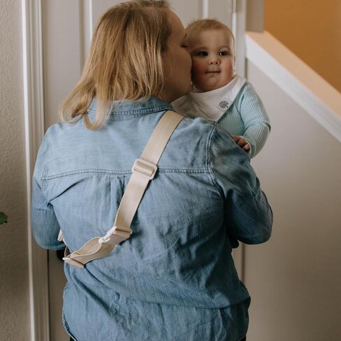 Parker Baby Adjustable Belt Bag Extender | Seamless Match for Mom's Belt Bag | Extendable up to 15" | Maternity-Friendly | Cross Body Bag Extender, Fanny Pack Extender Strap - Cream in Saudi Arabia