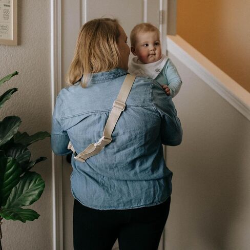 Parker Baby Adjustable Belt Bag Extender | Seamless Match for Mom's Belt Bag | Extendable up to 15" | Maternity-Friendly | Cross Body Bag Extender, Fanny Pack Extender Strap - Cream in Saudi Arabia