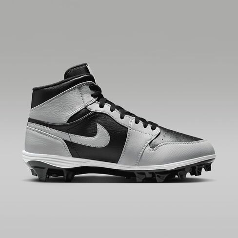 NIKE Jordan 1 Mid TD Men's Football Cleat (FJ6805-002, Black/Light Smoke Grey/Black/Light Smoke Grey) Size 11.5 in Saudi Arabia