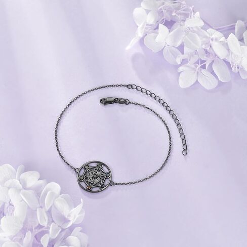 URONE Metatron Cube Bracelet 925 Sterling Silver Metatron Bracelet Geometry Jewelry Gifts for Women Men in Saudi Arabia