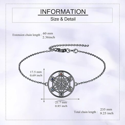 URONE Metatron Cube Bracelet 925 Sterling Silver Metatron Bracelet Geometry Jewelry Gifts for Women Men in Saudi Arabia