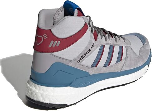 حذاء رياضي رجالي من adidas Originals Marathon x Human Made Hi Top، شفاف أونيكس/St Stonewash أزرق/بورجوندي جامعي، 9 in Kuwait