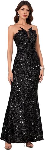 Elegant Sequin Evening Gown for Women Formal Wedding Guest Dresses Cocktail Prom Party Gala Outfits in Saudi Arabia