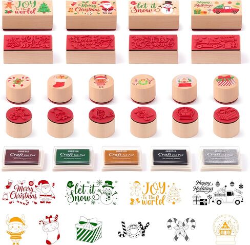 CJiangpo 15Pcs Valentine Wooden Rubber Stamps DIY Craft Card Ink Pads, Love Heart Decorative Rubber Stamps for Crafting Scrapbook Card Making Kids Valentine’s Day Gift Favors in Saudi Arabia