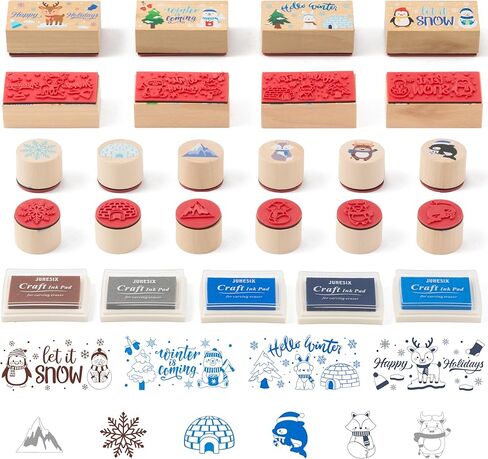 CJiangpo 15Pcs Valentine Wooden Rubber Stamps DIY Craft Card Ink Pads, Love Heart Decorative Rubber Stamps for Crafting Scrapbook Card Making Kids Valentine’s Day Gift Favors in Saudi Arabia