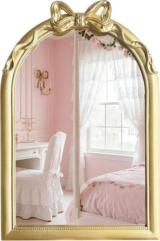 28x28 inch Bow Mirrors for Wall, Round/Circle God Decorative Wall Mounted Mirror, Irregular Mirrors Suitable for Bedroom, Hallway, Living Room Decoration, Bathroom Sink in Saudi Arabia